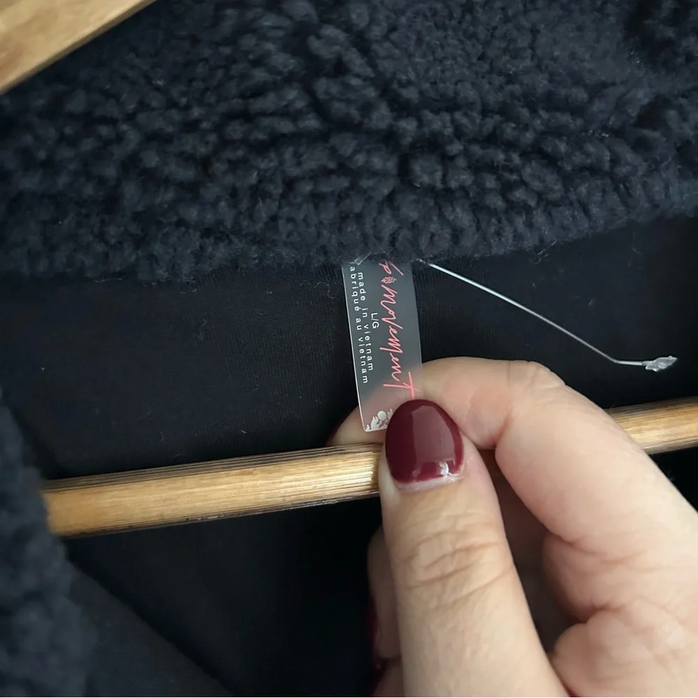 New Free People Hit The Slopes Fleece Jacket Run Stripe Papaya Combo - Picture 8 of 9